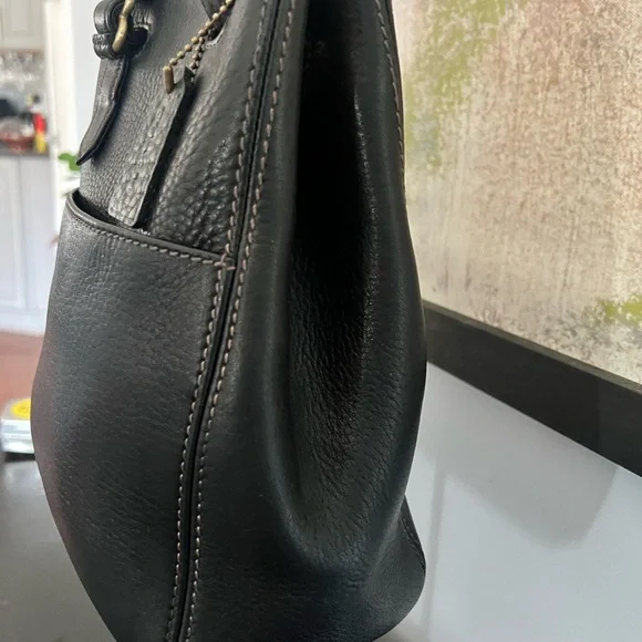 Coach Sonoma Black Pebbled Leather Drawstring Bag-Vintage - Picture 6 of 10